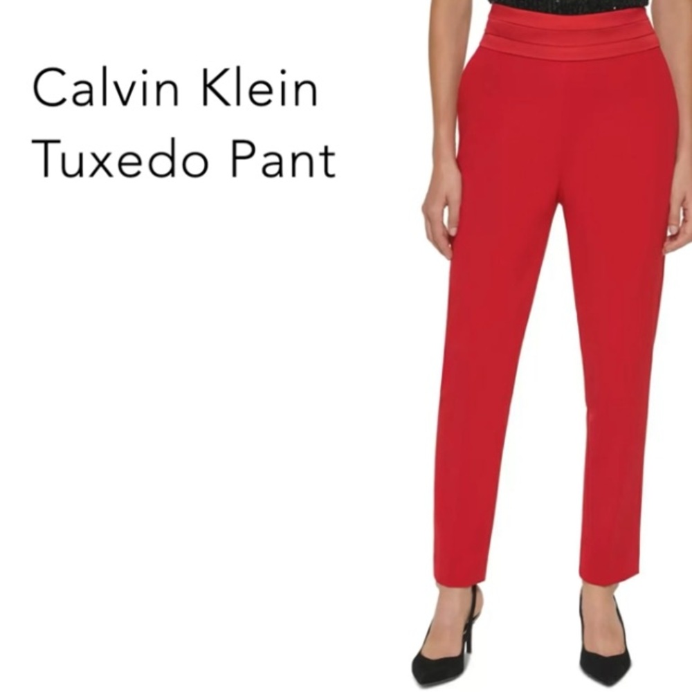 NWOT Calvin Klein Tuxedo Dress Pants with Satin Cummerbund Waist